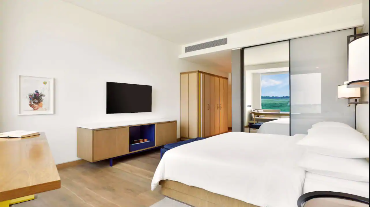 King Bed with Runway View