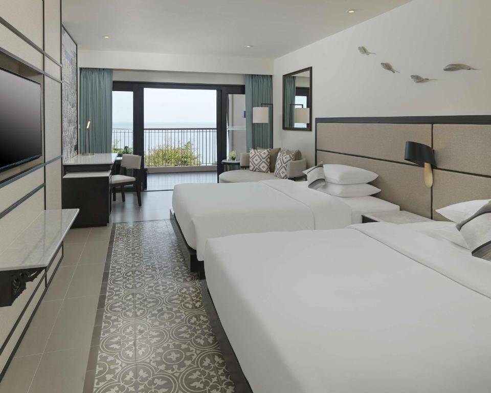 Twin Beds with Ocean View