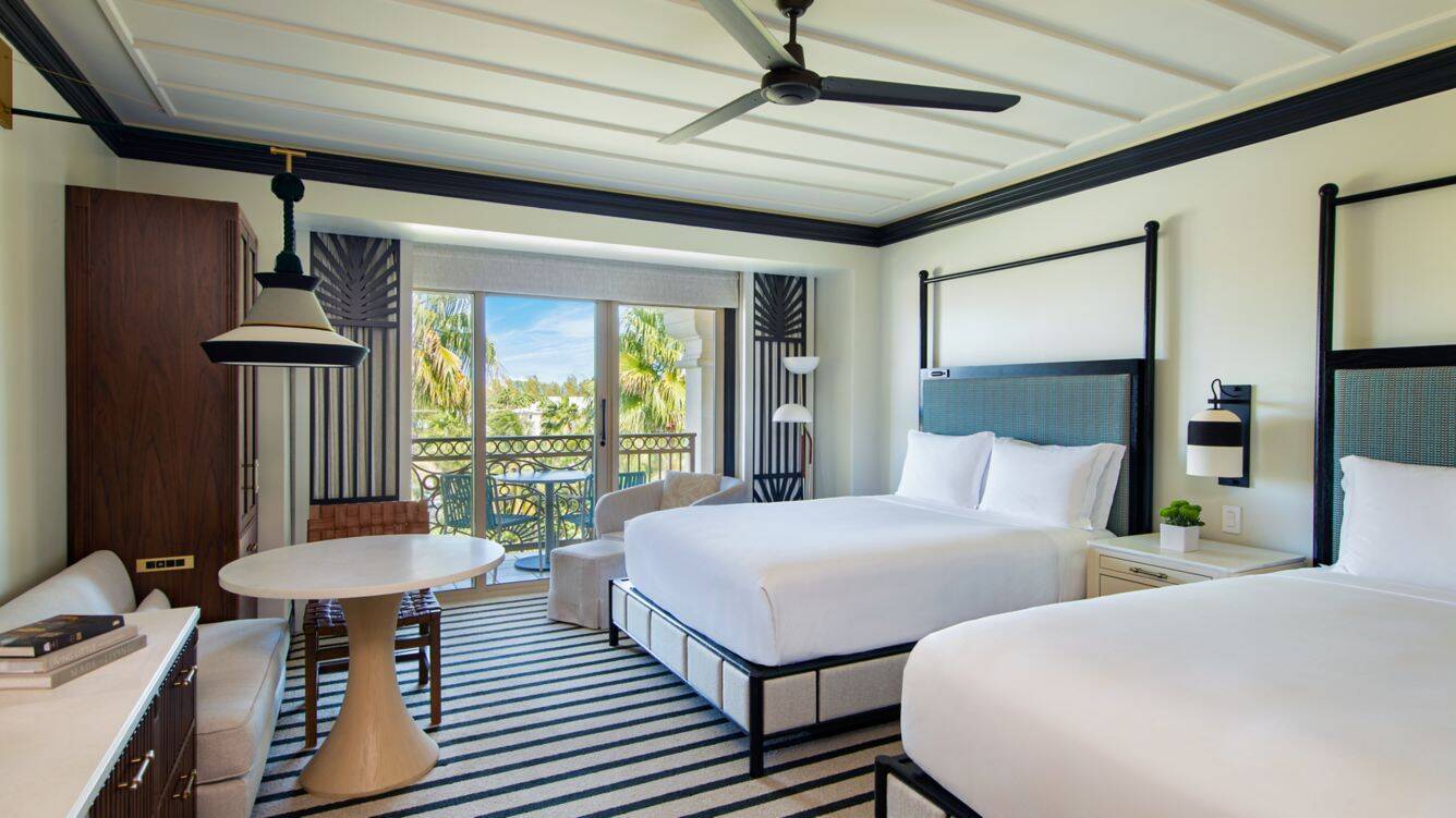 Garden View Guest room Two Queens Resort Tower Balcony