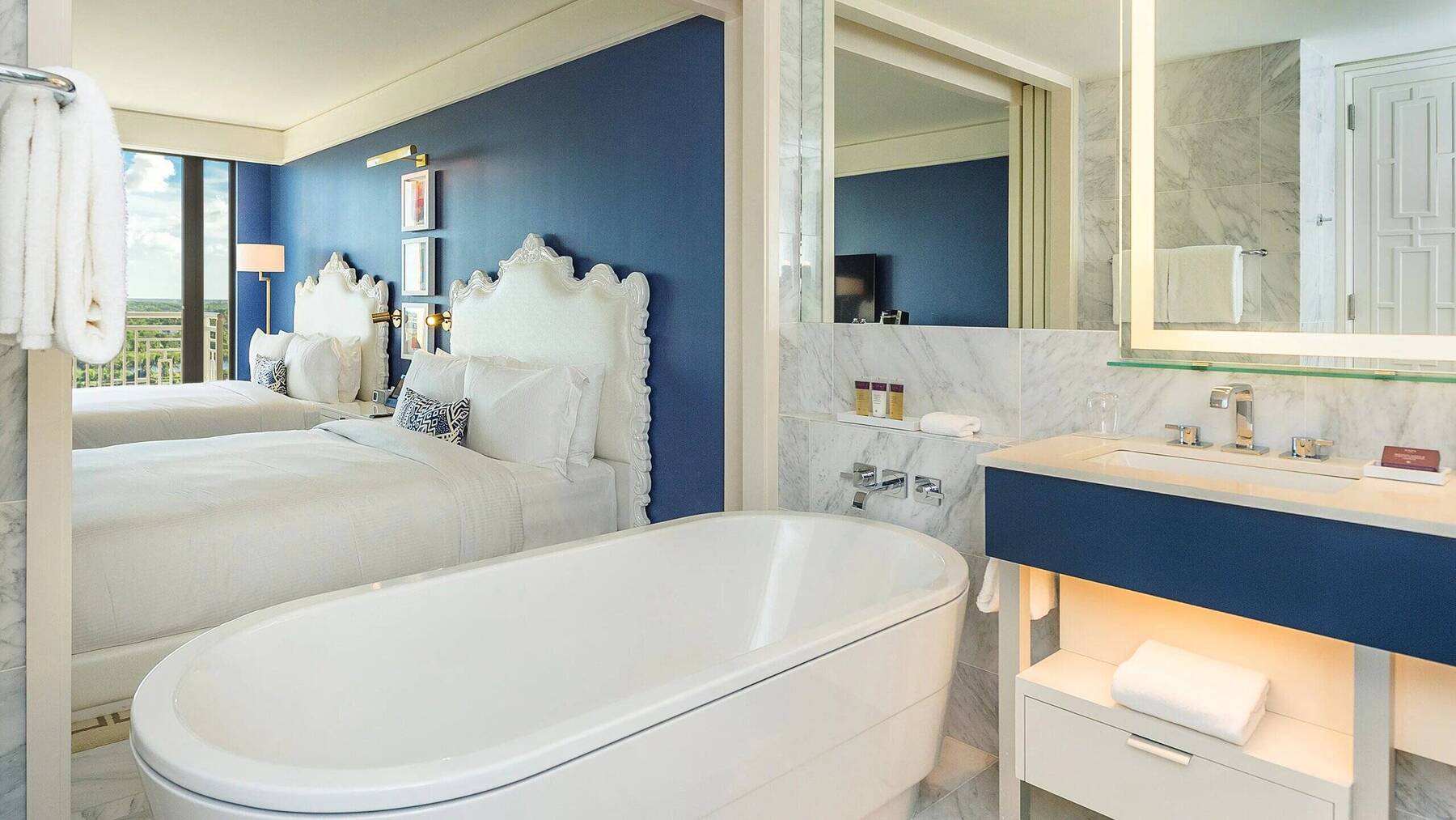 Two Queen Beds with Fountain View