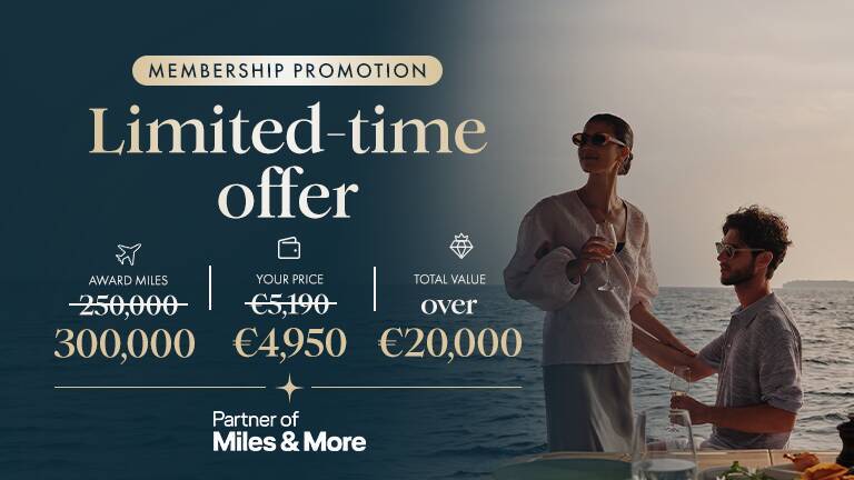 300,000 Miles & More Award Miles  + Elite Travel Benefits